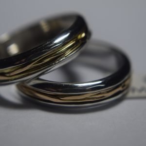 Argollas de Matrimonio Plata con Oro