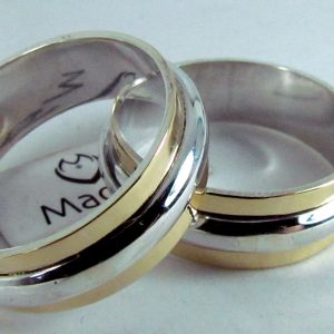 Argollas de Matrimonio bicolor plata y oro