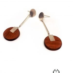 Pendientes de plata con madera nativa