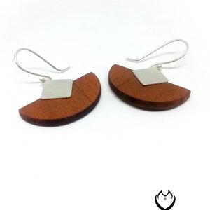 Pendientes de plata con madera nativa