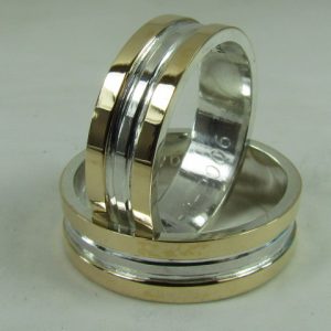 Argolla de matrimonio bicolor Plata con Oro