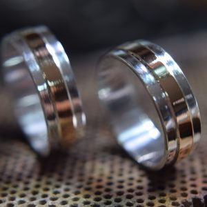 Argollas de plata con oro